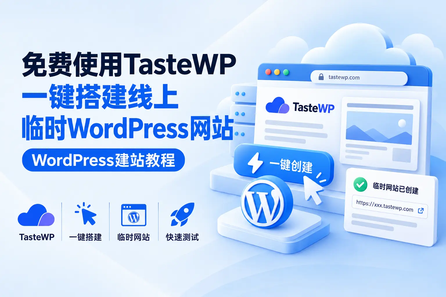 免费使用TasteWP一键搭建线上临时WordPress网站